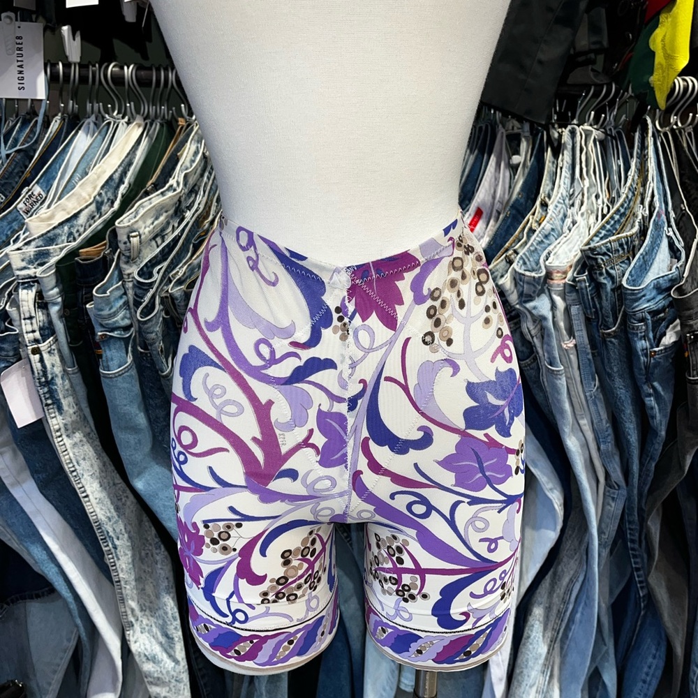 Vintage Emilio Pucci nylon spandex mod print Biker Shorts